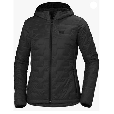 Helly Hansen Womens Lifaloft Hooded Full-Zip Quilt Insulator Black Jacket Medium