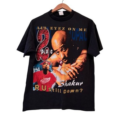 Vintage Tupac All Eyez On Me  R U Still Down  Rap Tee Single Stitch Reprint Sz L