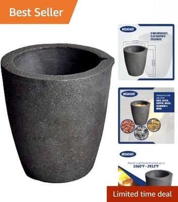 Lightweight 6KG Graphite Crucible for Aluminum, Brass & Precious Metal Casting