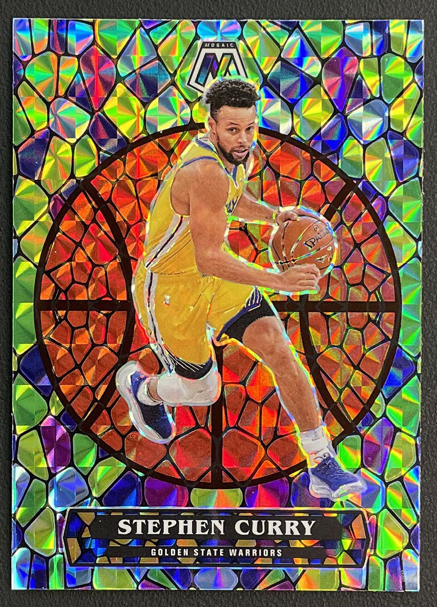 2020-21 Panini Mosaic Stephen Curry Stained Glass Case Hit SSP #4