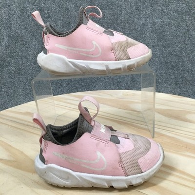 Nike Shoes Kids 8C Flex Runner 2 Slip On Sneakers DJ6039-600 Pink Gray Casual