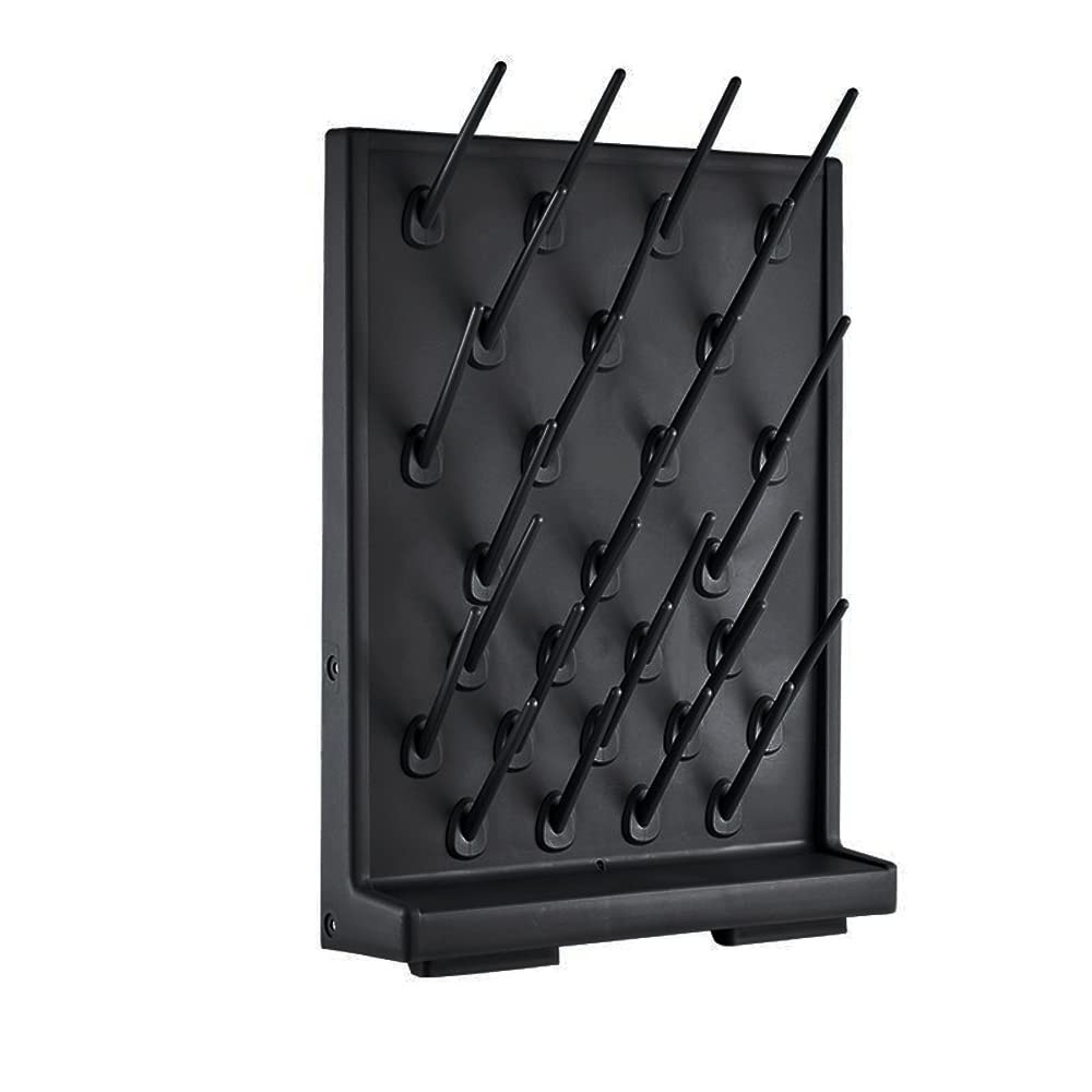 27 Pegs Black Glass Bottle Drying Rack - Wall-Mount/Free-Standing Detachable ...