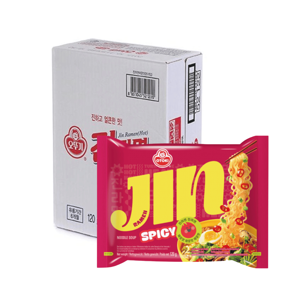 Ottogi Korean JIN Ramen Spicy Hot Instant Noodles 120g (Pack Of 20
