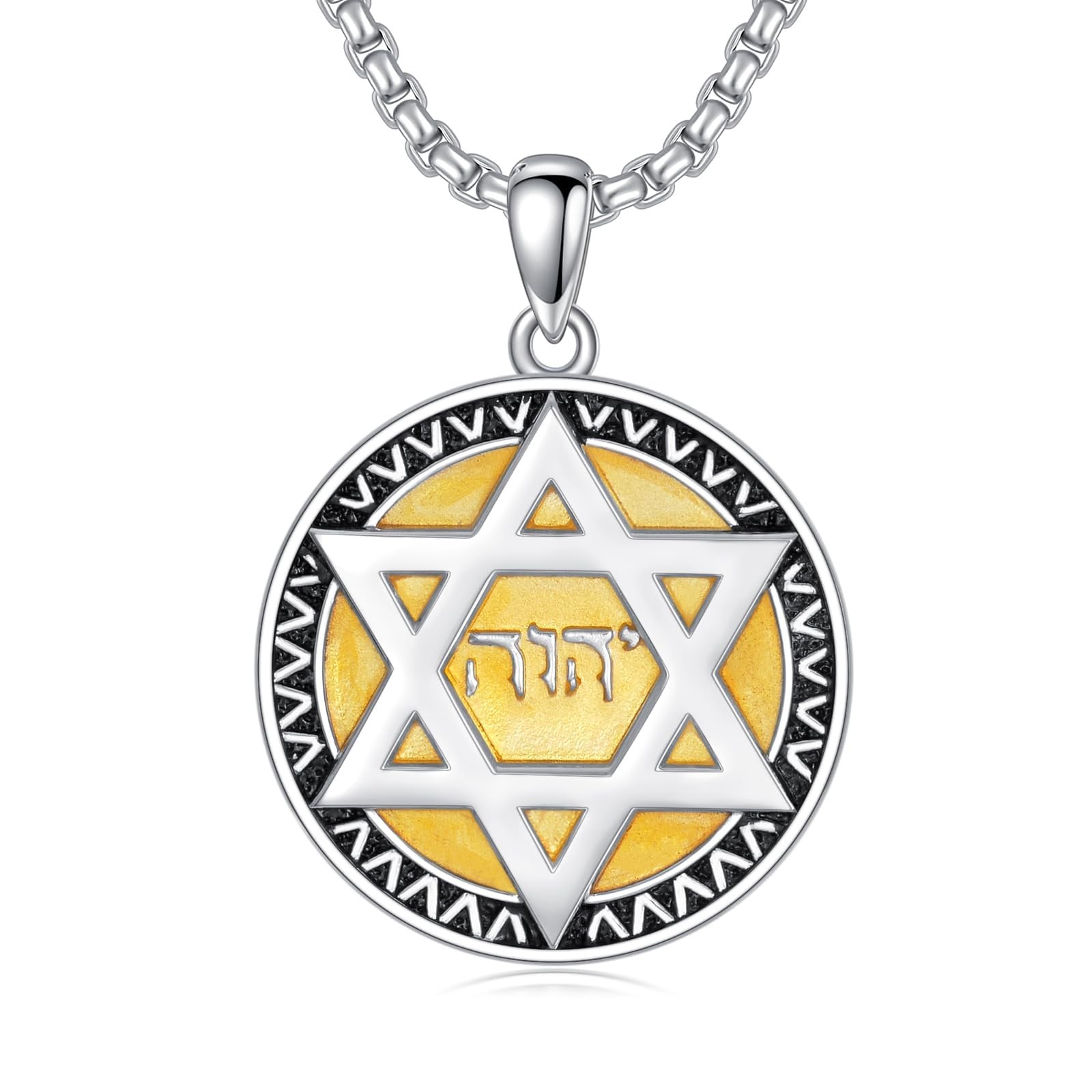 Star of David Pendant Necklace 925 Sterling Silver Jewish Jewelry Gift Men Women