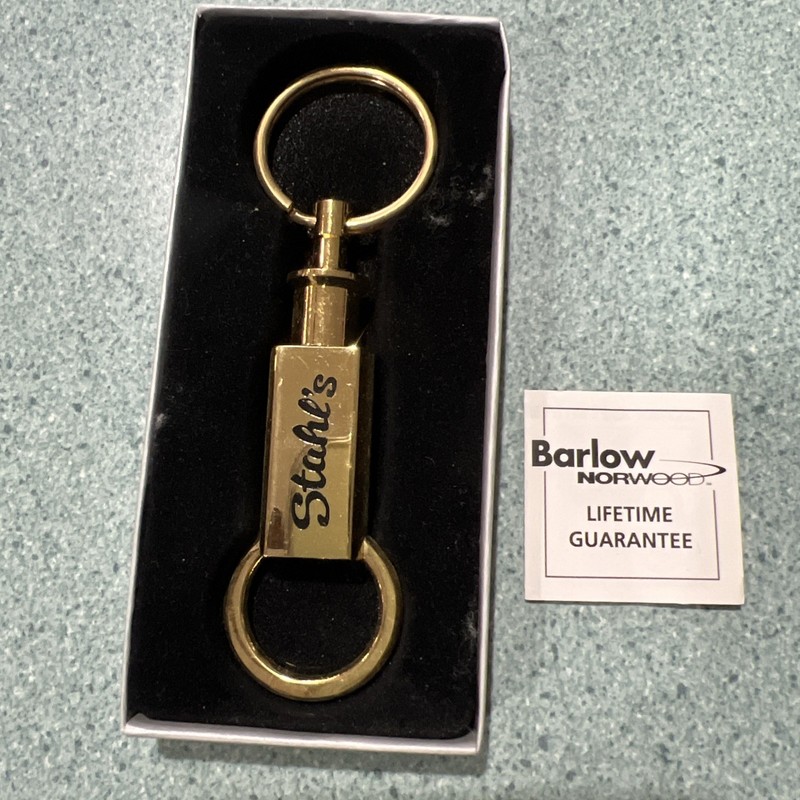 Vintage Stahl’s Furniture  Mt. Pulaski Il Advertising Metal Keychain Logan Co.