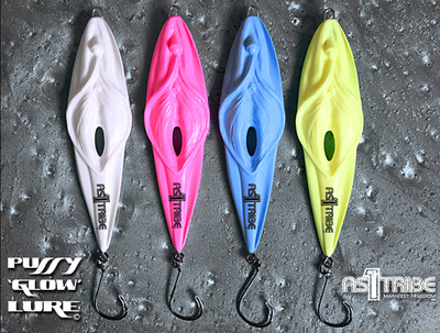 PUSSY 'GLOW' LURE - As1Tribe -  Luminous Sea Fishing Lure - Bass. Cod. Pollock.