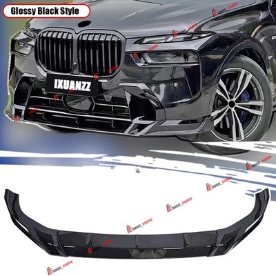 FOR 2023+ BMW X7 G07 LCI M SPORT GT STYLE GLOSS BLACK FRONT BUMPER LIP SPOILER