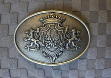 Nocona Belt Co. Mens Royal Crest With Lions Oval Belt Buckle
