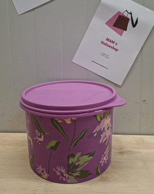 Tupperware Kaffedose/ Vorratsdose 1,1 Ltr. flieder Blumen Motiv