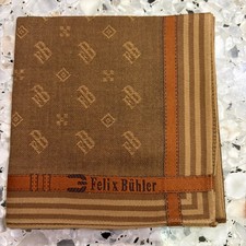 MAN HANKY GOLD BRONW STRIPED MONOGRAM CLASSIC COTTON POCKET ART SQUARE 18   M346