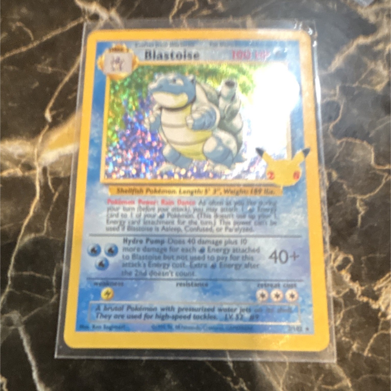 Pokémon Blastoise Base Set Holo Rare Card 2/102 English 100HP TCG