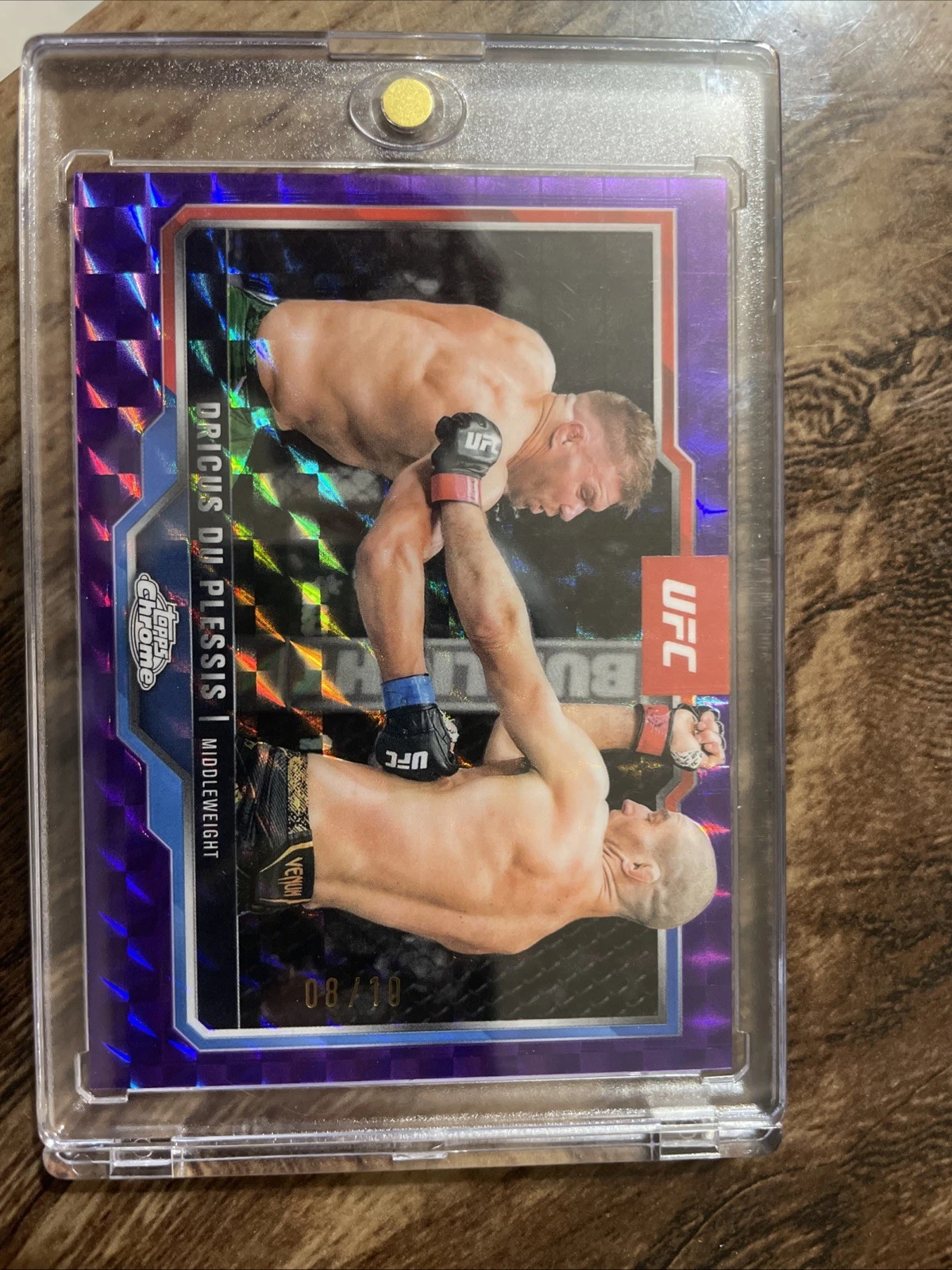 2025 Topps Chrome UFC - Dricus du Plessis #137 Purple Geometric Refractor /10