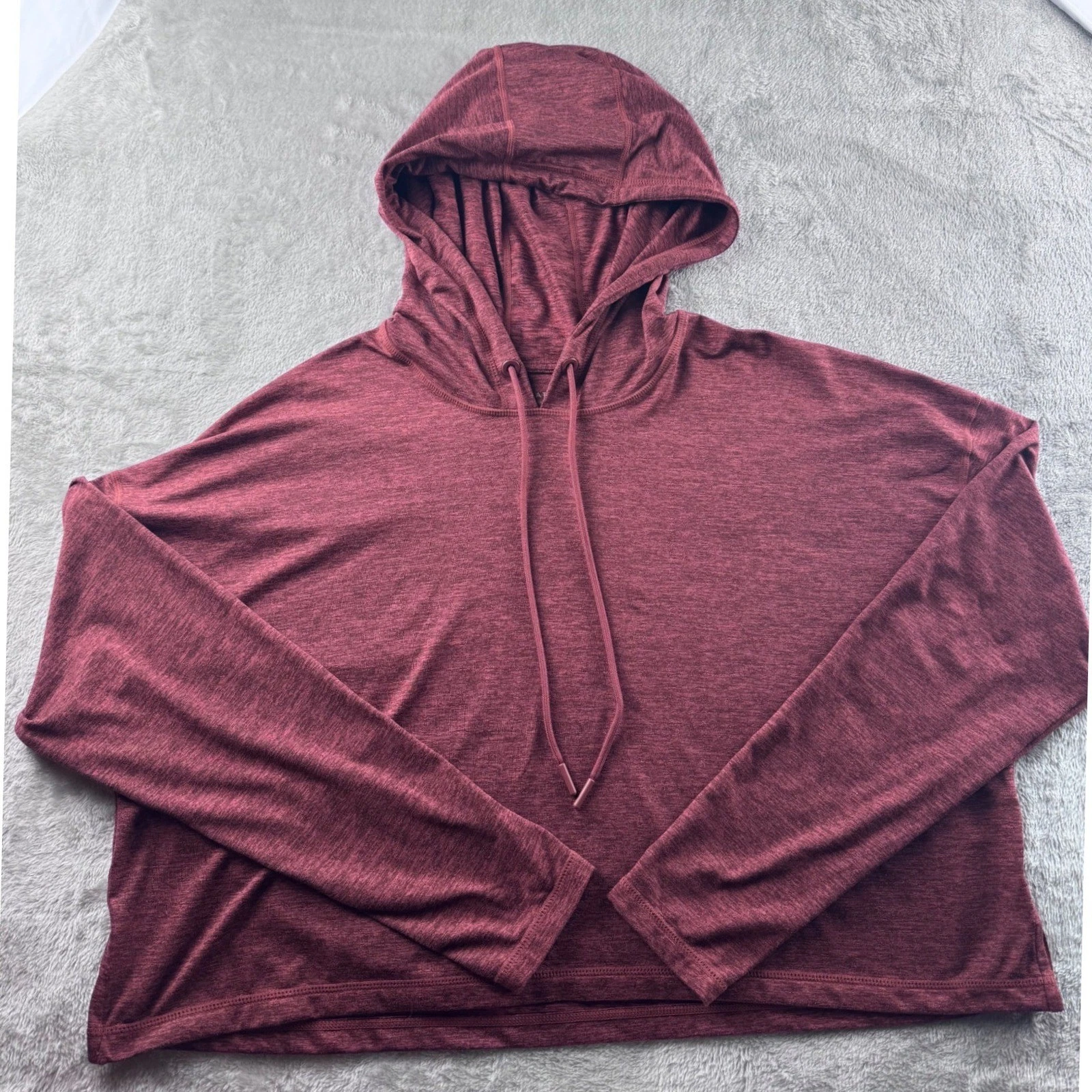 Athleta Maroon Lightweight Hoodie Womens Small Normcore Minimalist Athleisure