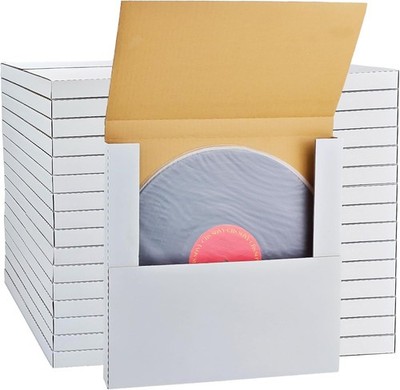 32 Pack Shipping Boxes 12.5  × 12.5  × 1'', Vinyl Record Mailer, Foldable