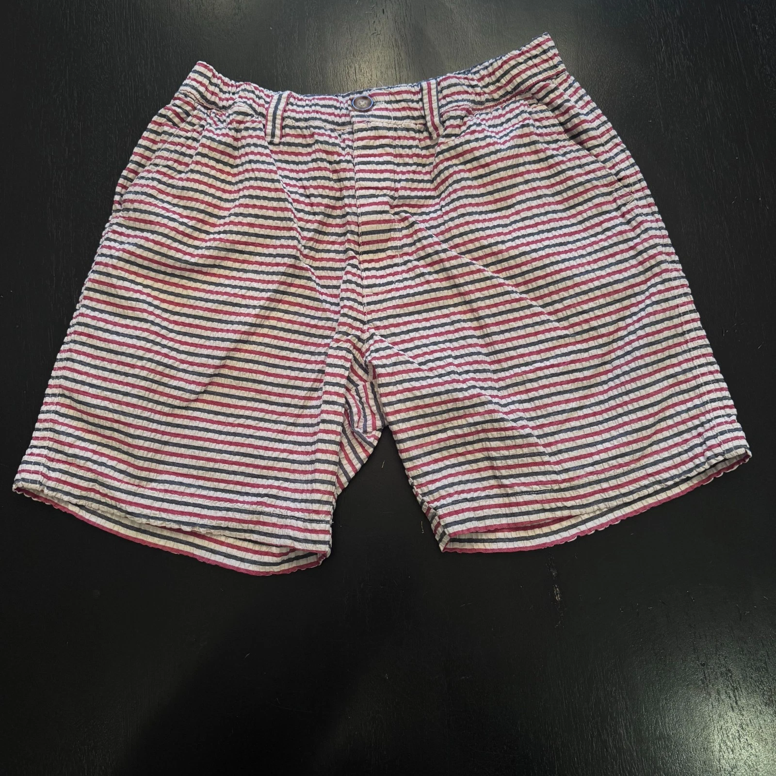 Chubbies Men's Shorts Medium Seersucker American Stripe Patriotic Red Blue 7”