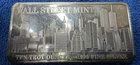 10 TROY OZ SILVER BAR WALL STREET MINT .999 FINE SILVER BULLION BAR NYC ART