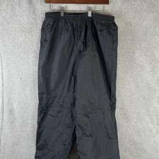 Vintage Nike Track Pants Mens XL Black Windbreaker Ankle Zip Elastic Waist 90s