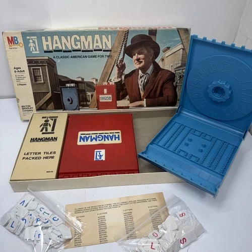 Vintage 1976 Hangman Milton Bradley Board Game, 100% Complete In Box
