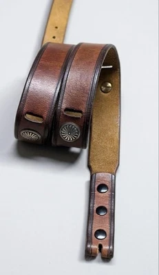 vintage RANGER buckle belt 36 cowhide leather CONCHO handcrafted WESTERN brown - Image 1 of 4
