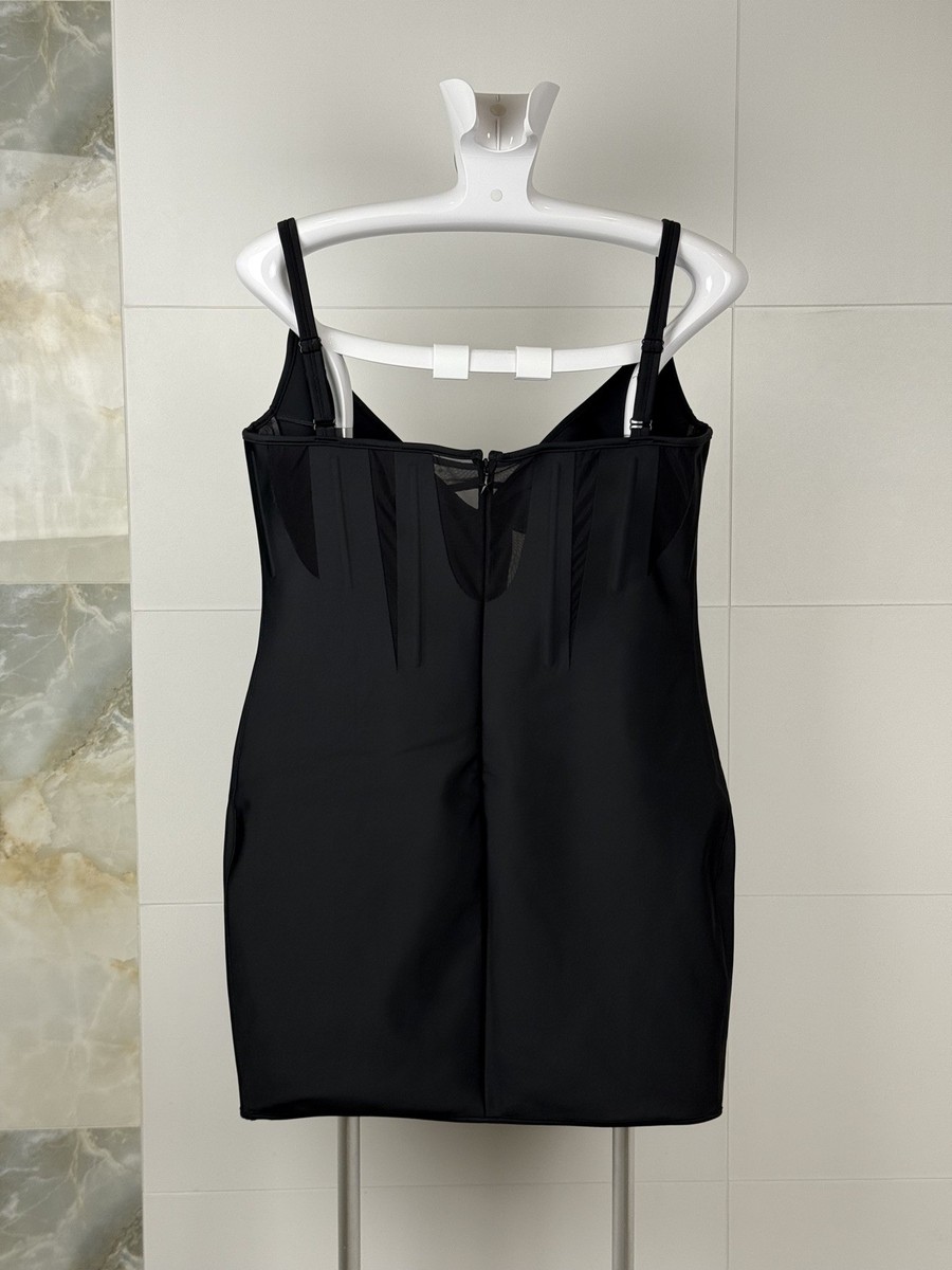 MUGLER & H&M Women's Black Corset style Mini Dress Black Size L
