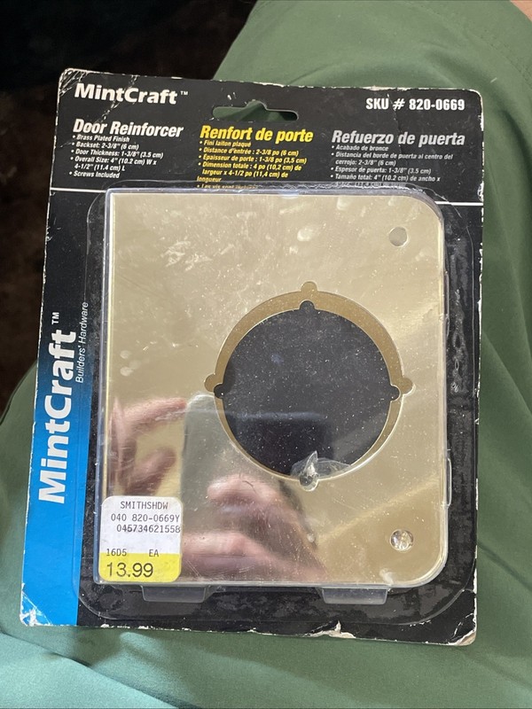 MintCraft Door Reinforcer 1-3/4" Thick, 2-3/8” Backset-Screws Comes With