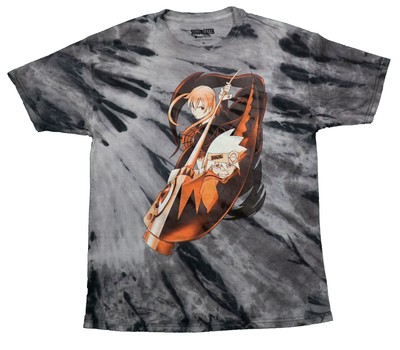 Soul Eater New Adult T-Shirt - Orange Boy/Girl Duo In Fighting Stance Name on