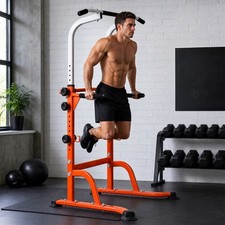 Power Tower Dip Station & Pull Up Bar - Adjustable Height Home Gym Fitness
