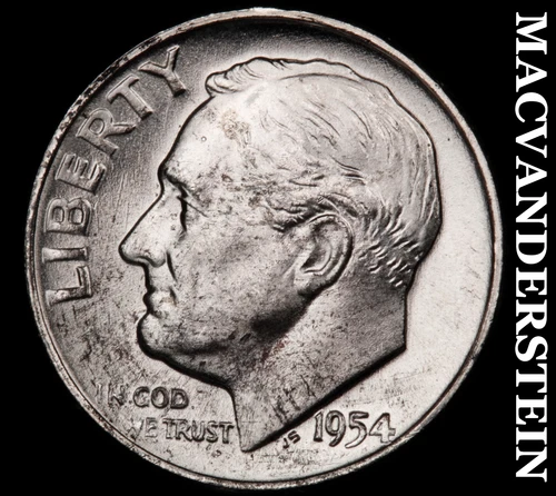 1954-D Silver Roosevelt Dime - Choice Gem Brilliant Unc  Lustrous  #G7772