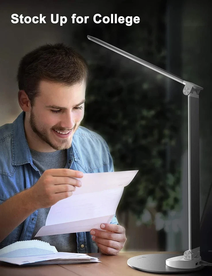TT-DL19 LED Schreibtischlampe 5 Helligkeitsstufen - 5 Farbtemperaturen SILBER - Bild 3 von 4