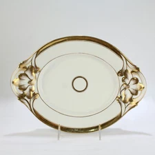 Antique Gilt Old Paris or Vieux Paris Porcelain Tray or Small Platter - PC