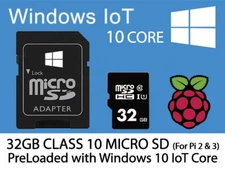 Windows 10 IoT Core for Raspberry Pi 2 & 3 Preloaded Class 10 Micro SD