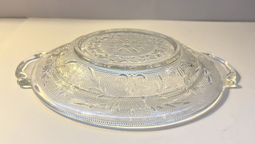 Tiara Indiana Clear Sandwich Glass Round Lidded Butter ~ Plate & Dome Lid - Picture 10 of 13