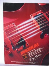 Dean Markley Magnum Guitar Bass Strings 1983 Vintage Print Ad Music Room ManCave