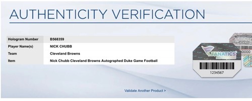 Nick Chubb Autographed Signed NFL Game Ball " The Duke " Football (Fanatics COA) - Picture 5 of 5