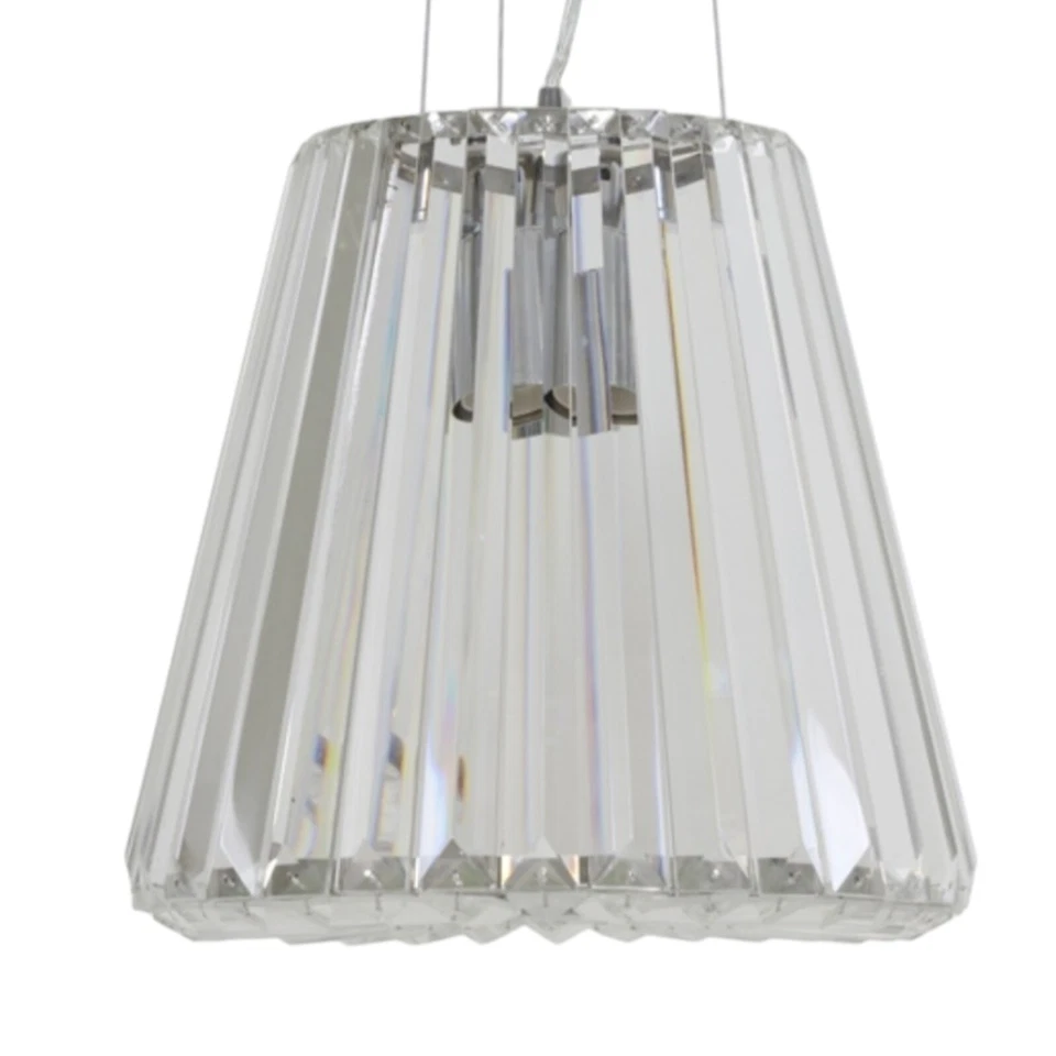 Lámpara de techo colgante de cristal cortado luz de techo espejo prisma artesanal Foto 4 de 4