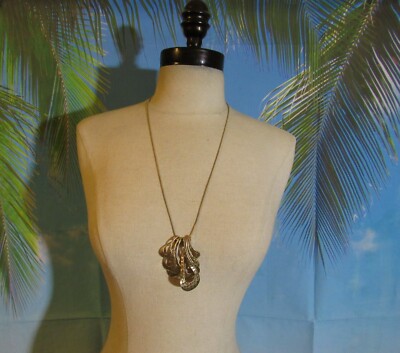 Gold Tone Round Chain Necklace with Gold Dangling Loops 26''