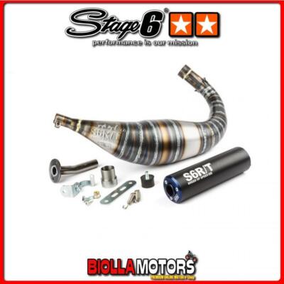 S6-96188951/BL AUSPUFFANLAGE Stage6 R/T 90 - 100cc CNC Blu / Nero Minarelli AM6 