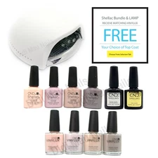 2019 CND Shellac NUDE Collection LED Lamp Bundle MATCHING VINYLUX .5 OZ FREE
