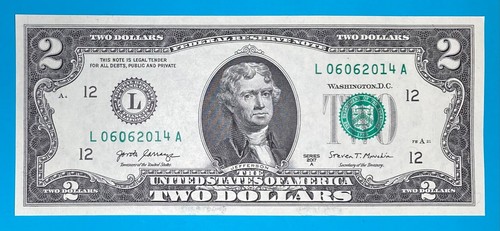 June 6, 2014 : L 06062014 A BIRTHDAY Note $2 Two Dollar Bill *Uncirculated* - Picture 2 of 3