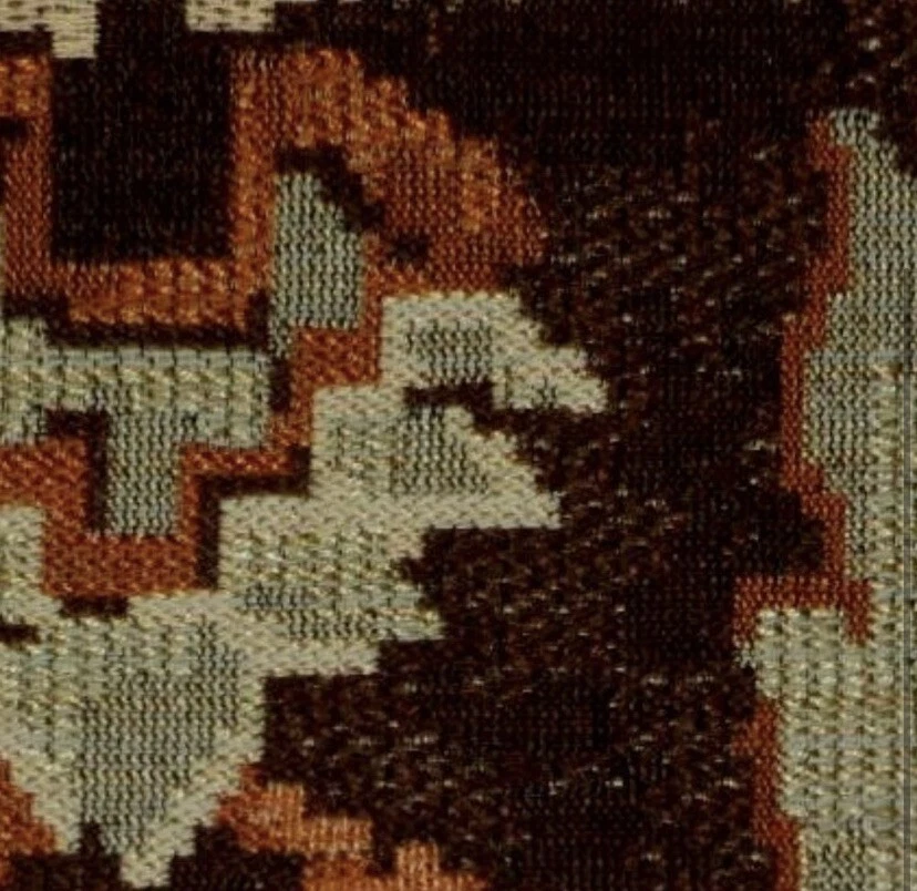 Henredon Sierra Kilm Ikat marrón vintage de 1 yarda Foto 3 de 4