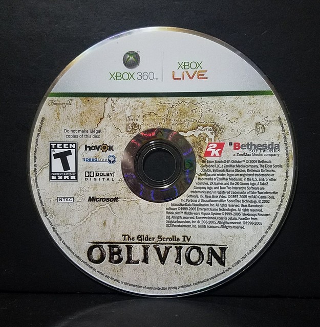 The Elder Scrolls IV Oblivion (Microsoft Xbox 360, 2006) Disc Only eBay