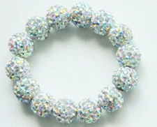 10mm mix nk66 Micro Pave CZ Disco beads AB clay shamballa crystal Bracelet