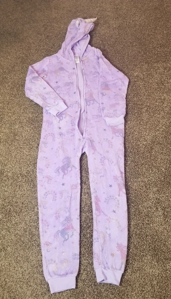 The Children's Place Girls One-Piece Zip Unicorn Hooded Pajamas Size Lg 10-12 - Image 4 of 4