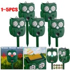 Solar Ultrasonic Animal Repellent Dog Cat Skunk Deer Raccoon For Garden w/Flash