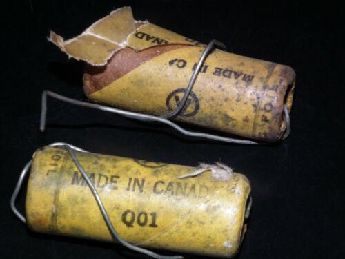 Deux condensateurs vintage Aerovox 0,1uF 500V ampli de guitare PAPIER CIRE MICAMOLD  - Photo 1/8