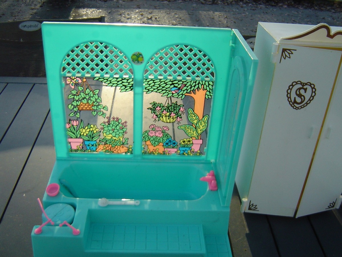 Lot Mobilier Vintage Sindy Bella Gégé - Chambre, Salle De Bain Pour Poupée