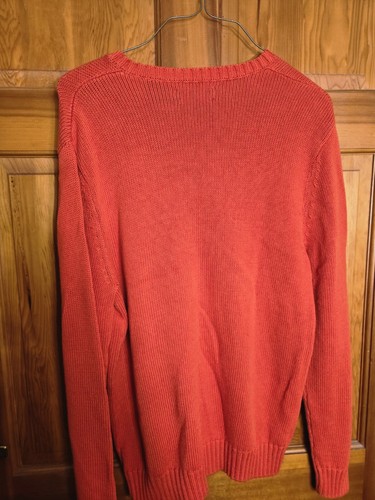 Chaps Pullover V-Ausschnitt dicker Baumwolle M orange - Bild 3 von 4
