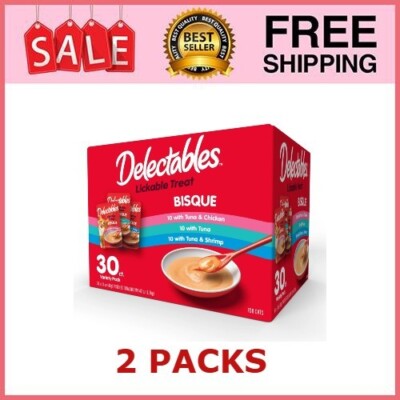 Hartz Delectables Bisque Lickable Wet Cat Treats Variety Pack, 60 Count