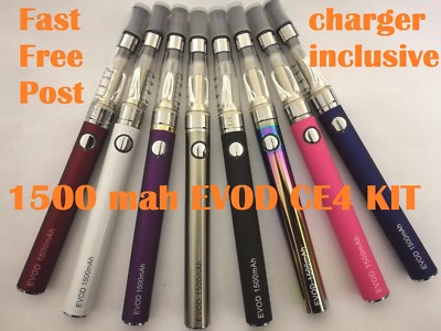 EVOD 1500 MAH E RECHARGEABLE SHISHA VAPE PEN CIGARETTE KIT; BATTERY CHARGER  TANK