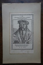 ERASMUS OSVALDUS (1511-1579). Portrait. engraving 17 eme. text on the back.